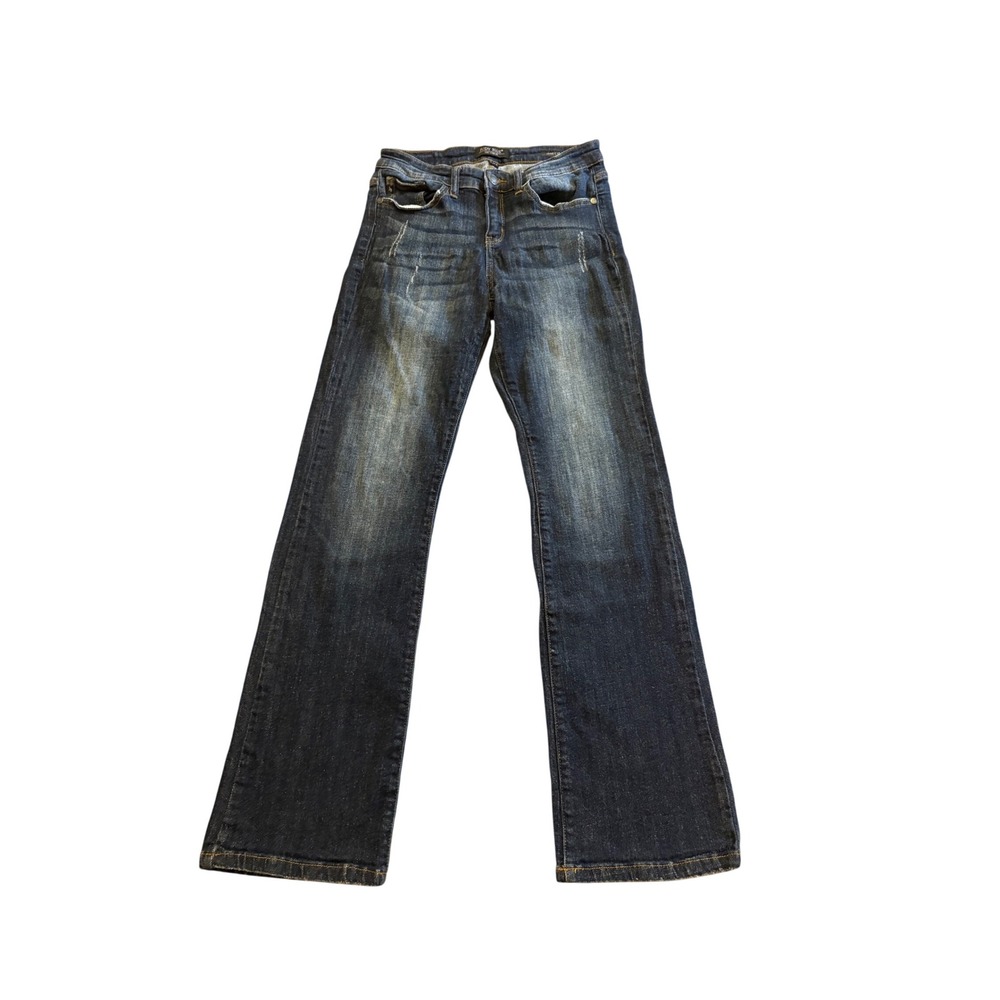 Judy Blue Women Dark Wash Distressed Bootcut Jeans Size 7/28 Mid Rise Stretch